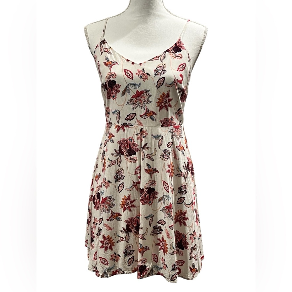 LOFT Woman's loft floral sundress size 6 off white spaghetti straps, Size: 6P